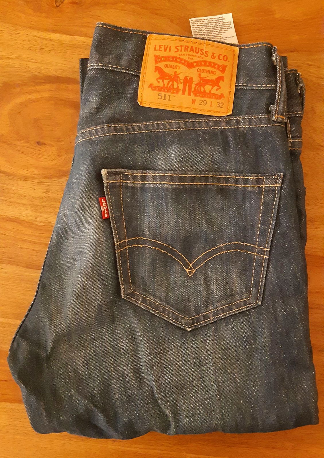 Jean Slim Levi's 511 Homme - Taille W32 L32 Stretch - Bleu - Occasion Très Bon état