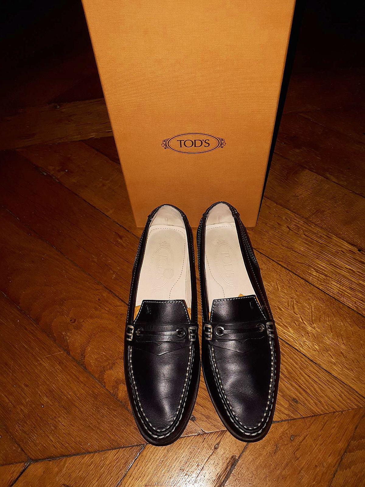 mocassins femme marine